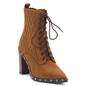 CHARLES BY CHARLES DAVID Toffee Diplomat Quilted Heeled Booties